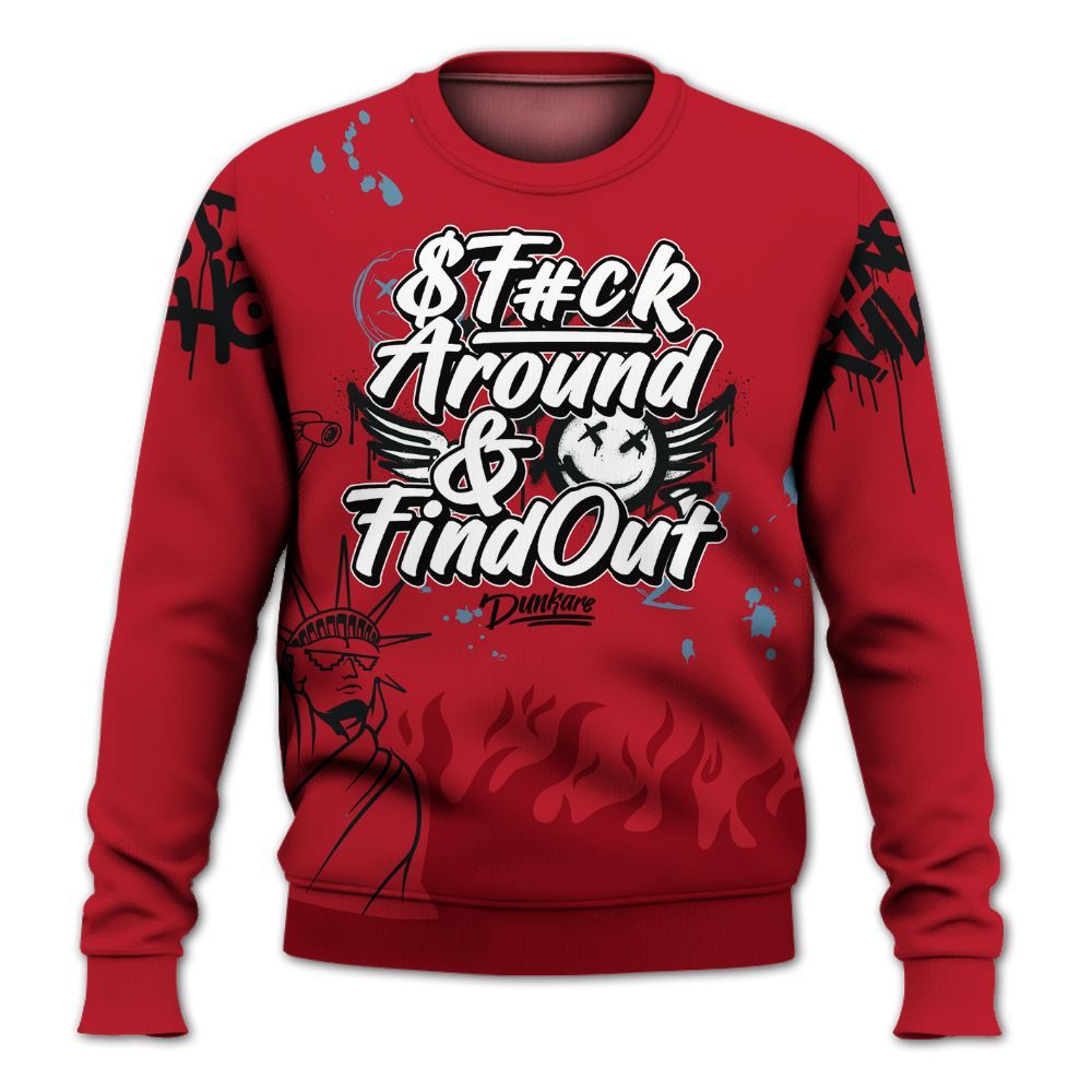 Sweatshirt To Match Retro Raging Bull 5s - Graphic Fck Around Find Out All Over Print