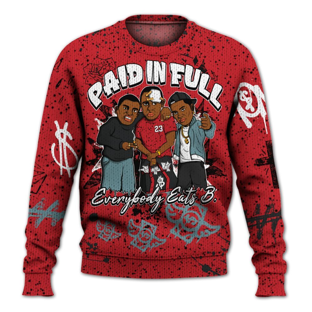 Sweater To Match Retro Halloween 5s - Everybody Paid In Full Crayon Graphic