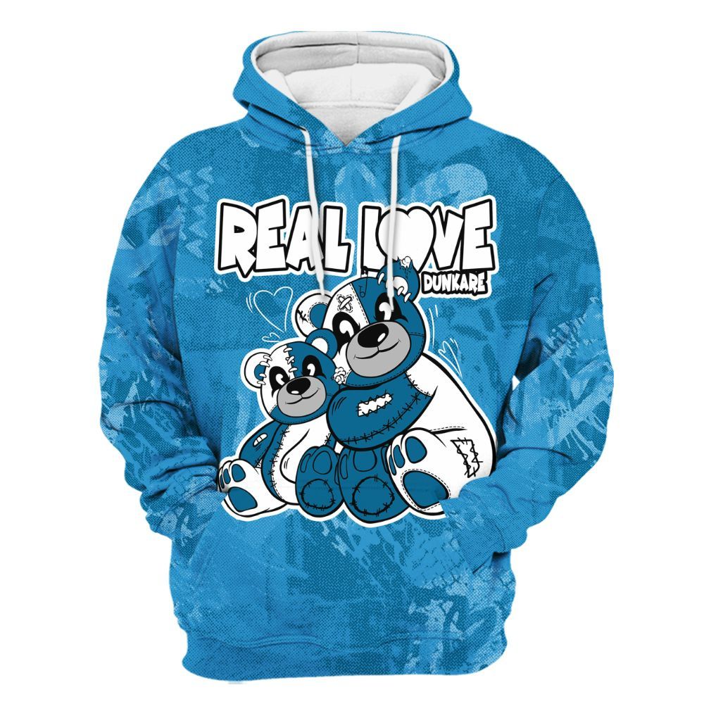Hoodie To Match Powder Blue 9s - Sincere Fondness Bear All Over Print
