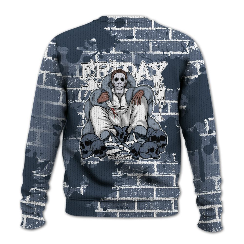 Knitted Sweater To Match Low Diffused Blue 11s - Friday Brick