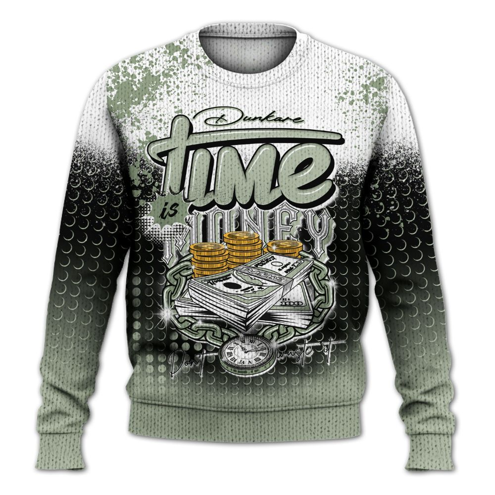 Knitted Sweater To Match Seafoam Sail 4s - Halftone Time Is Money