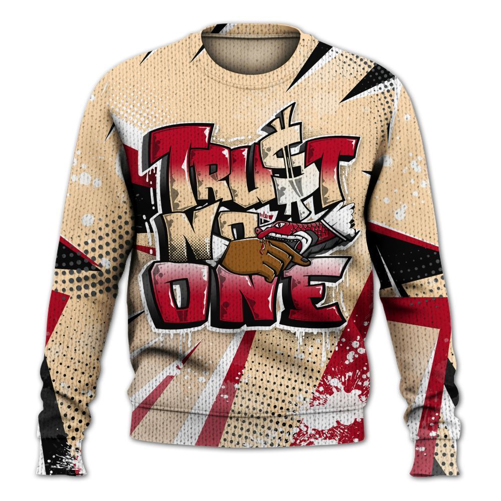 Sweater To Match Retro Pizza GS 4s - Poly Trust No One Dripping Graphic