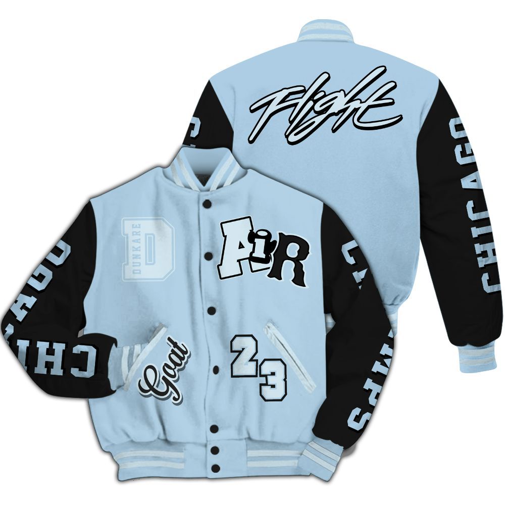 Varsity Jacket To Match Foamposite One Psychic Blue - AIR Number 23 All Over Print