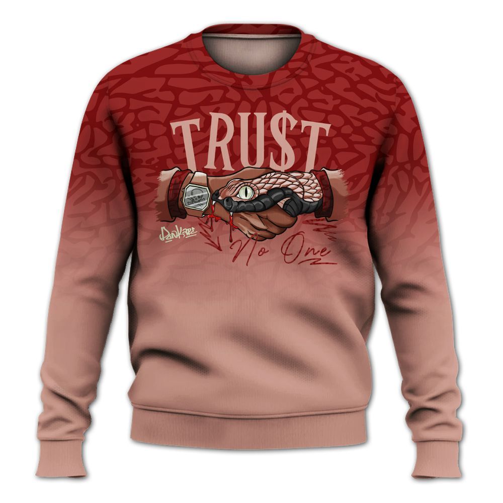 Sweatshirt To Match Valentines Day 3s - Snake Trust No One Drip All Over Print