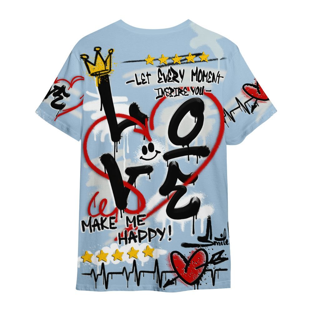 Shirt To Match Forget Me Not 4s - Happy Love Beats Graffiti Streetwear All Over Print