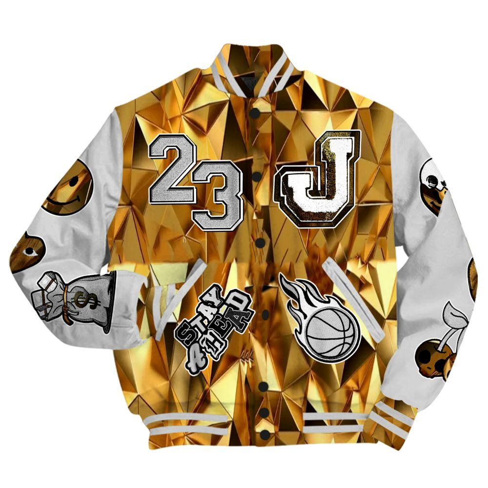 Varsity Jacket To Match NET Gold 4s - Hustles Money Number 23 All Over Print