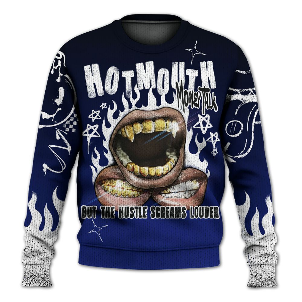 Knitted Sweater To Match Air Max Plus Black Racer Blue - Mouth Burning Street Style