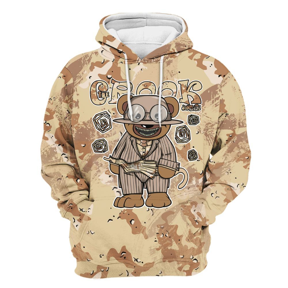 Hoodie To Match Desert Camo 3s - Swindler Bear Circle Slpash All Over Print