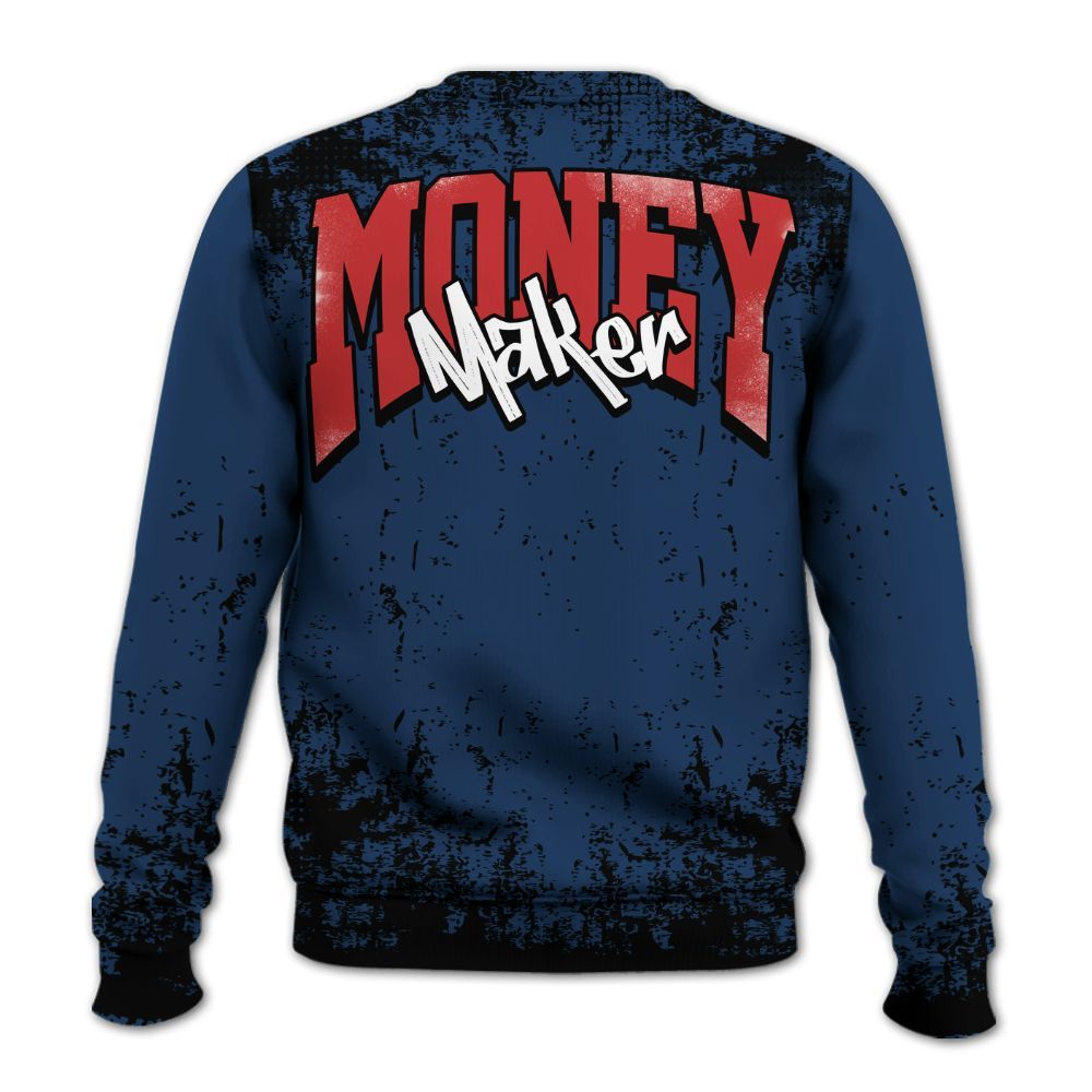 Sweatshirt To Match SP Sport Royal 3s - Move In Silence Money Street Retro All Over Print