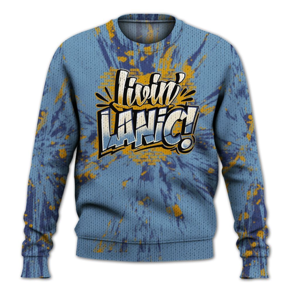Knitted Sweater To Match High OG First In Flight 1s - Living Large Graphic Luxury