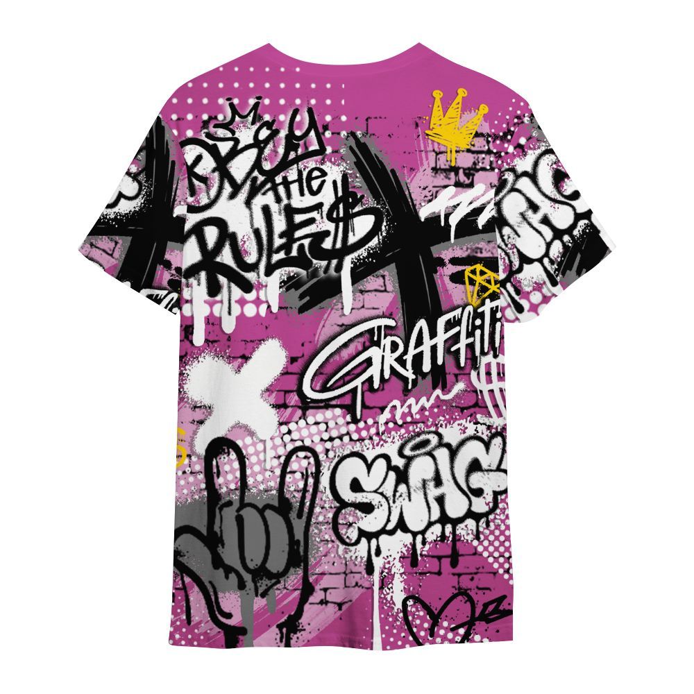 Shirt To Match Dunk Low Active Fuchsia - True It Real Graffiti Streetwear All Over Print