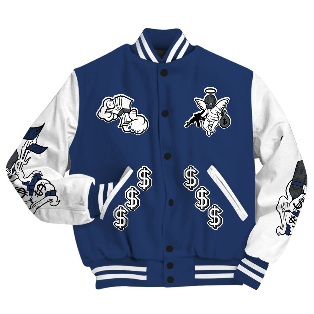 Varsity Jacket To Match Retro Flint 13s - Ones Move In Silence Graphic All Over Print