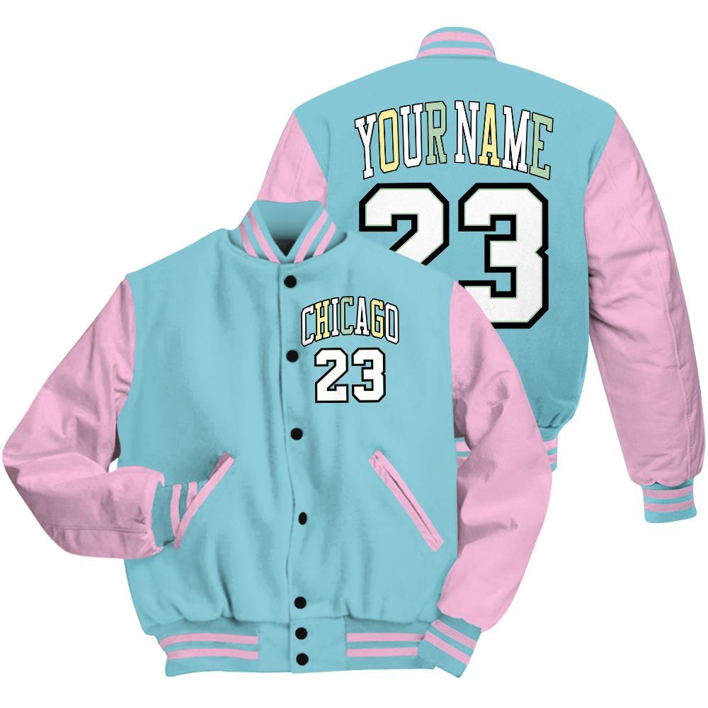 Varsity Jacket To Match SB Dunk Low Visty - Custom Name Chicago 23 All Over Print