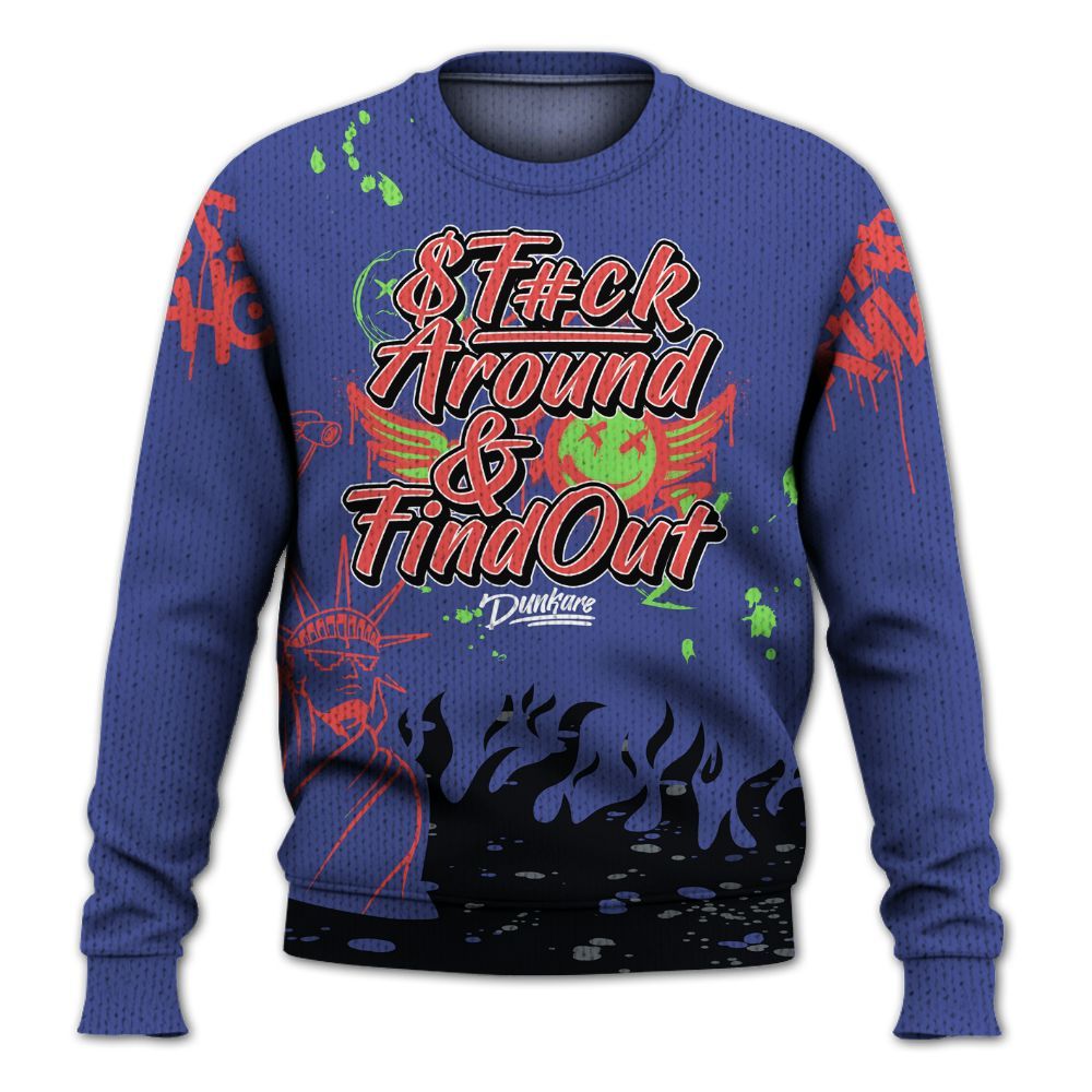 Knitted Sweater To Match KD 4 Nerf - Graphic Fck Around Find Out