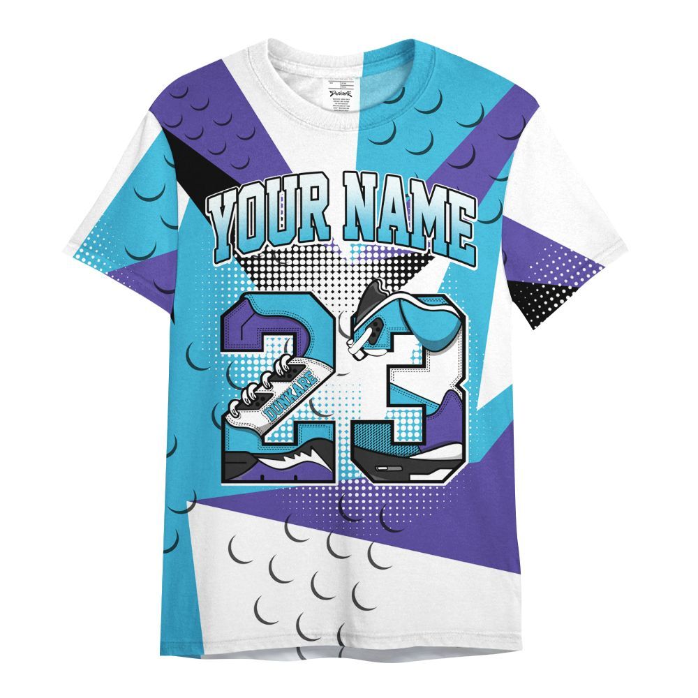 Shirt To Match Retro Aqua 6s - Poly Custom Name Number 23 5s All Over Print