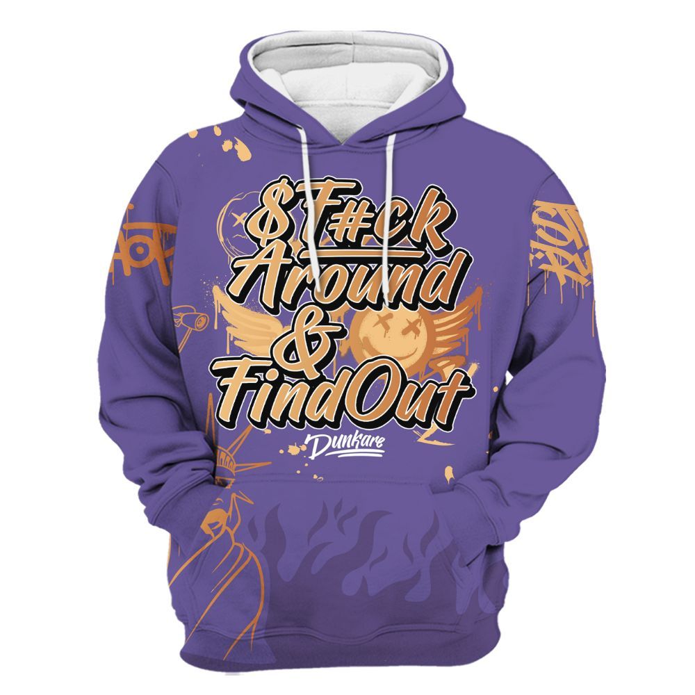 Hoodie To Match Book Sunset 1s - Graphic Fck Around Find Out All Over Print