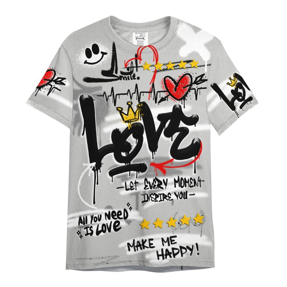 Shirt To Match Retro White Oreo 4s - Happy Love Beats Graffiti Streetwear All Over Print