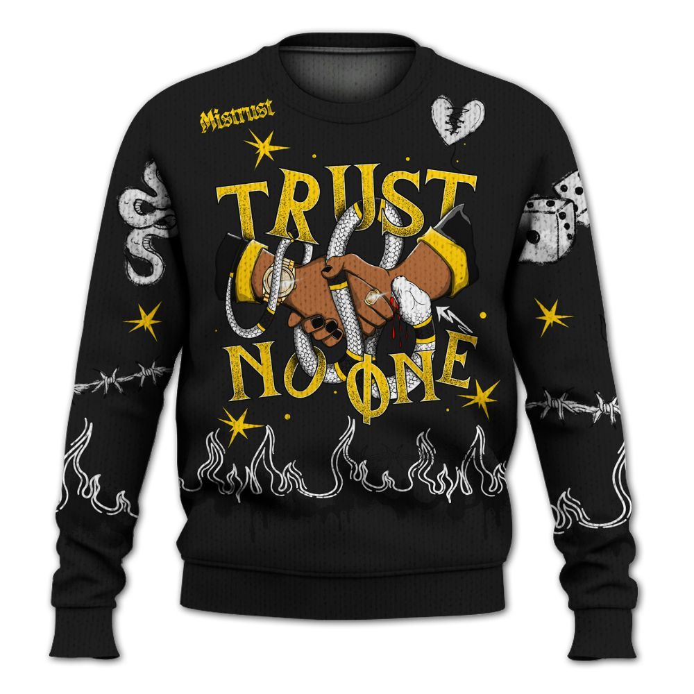 Knitted Sweater To Match Corteiz Air Max 95 Tour Yellow - Trust No One Snake-Bite Doodle Crayon