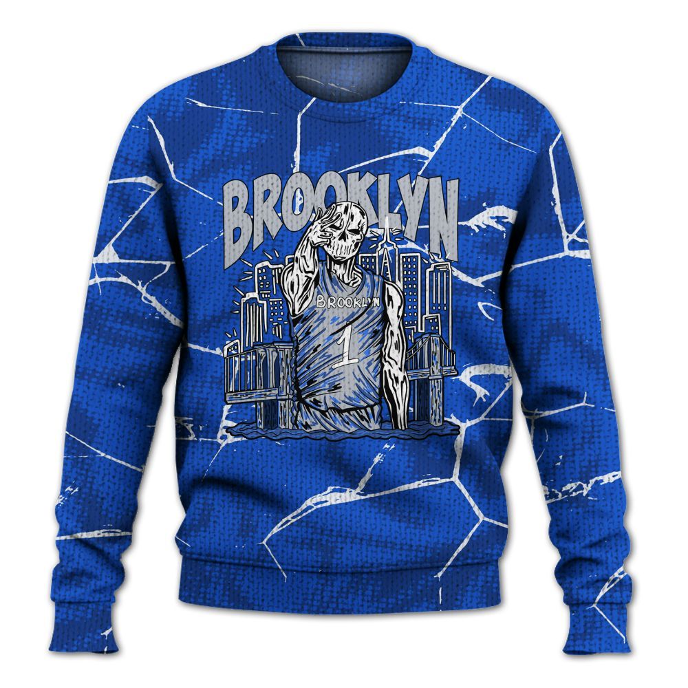 Knitted Sweater To Match Air Foamposite One Royal - Brooklyn's Skeleton Crack