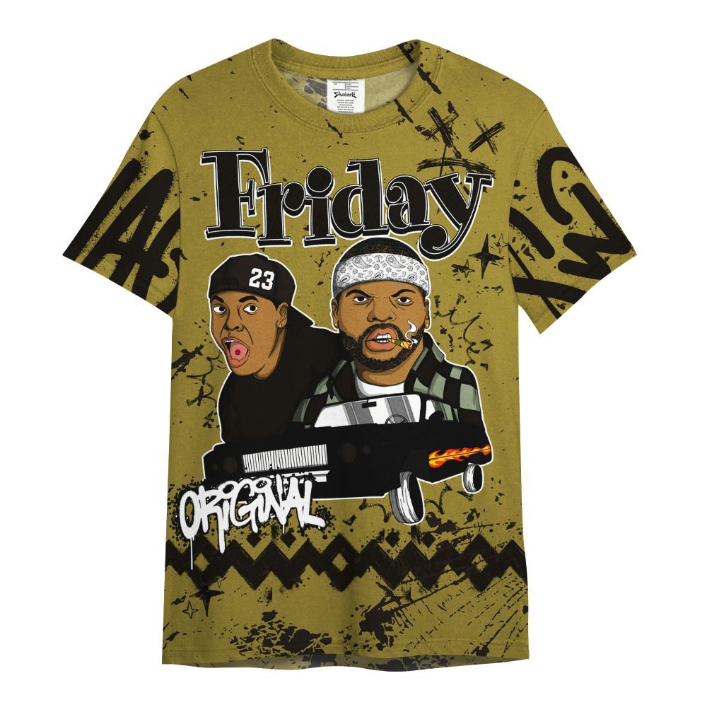 Shirt To Match Air Flightposite Metallic Gold - Friday Sneaker Crayon All Over Print