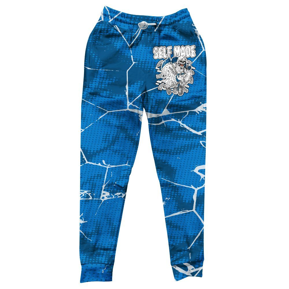 Sweatpant To Match Military Blue 4s - Self Made Skeleton Crack All Over Print