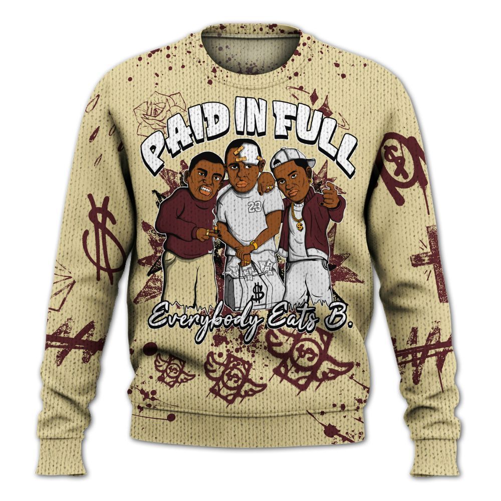 Knitted Sweater To Match Women Phantom 12s - Everybody Paid In Full Crayon