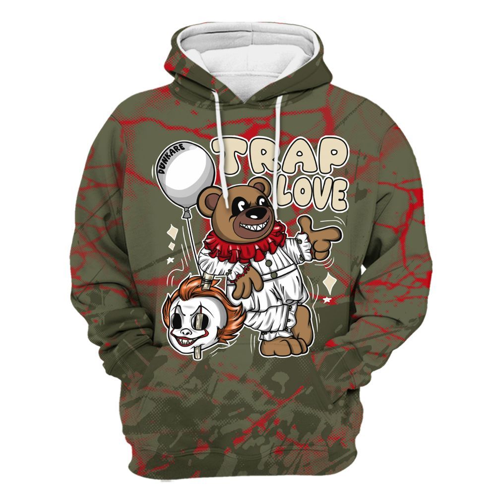 Hoodie To Match Travis Scott Low OG Medium Olive 1s - Trap Loves Bear Profound All Over Print
