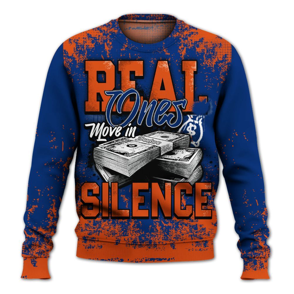 Sweatshirt To Match Mid Knicks 1s - Move In Silence Money Street Retro All Over Print