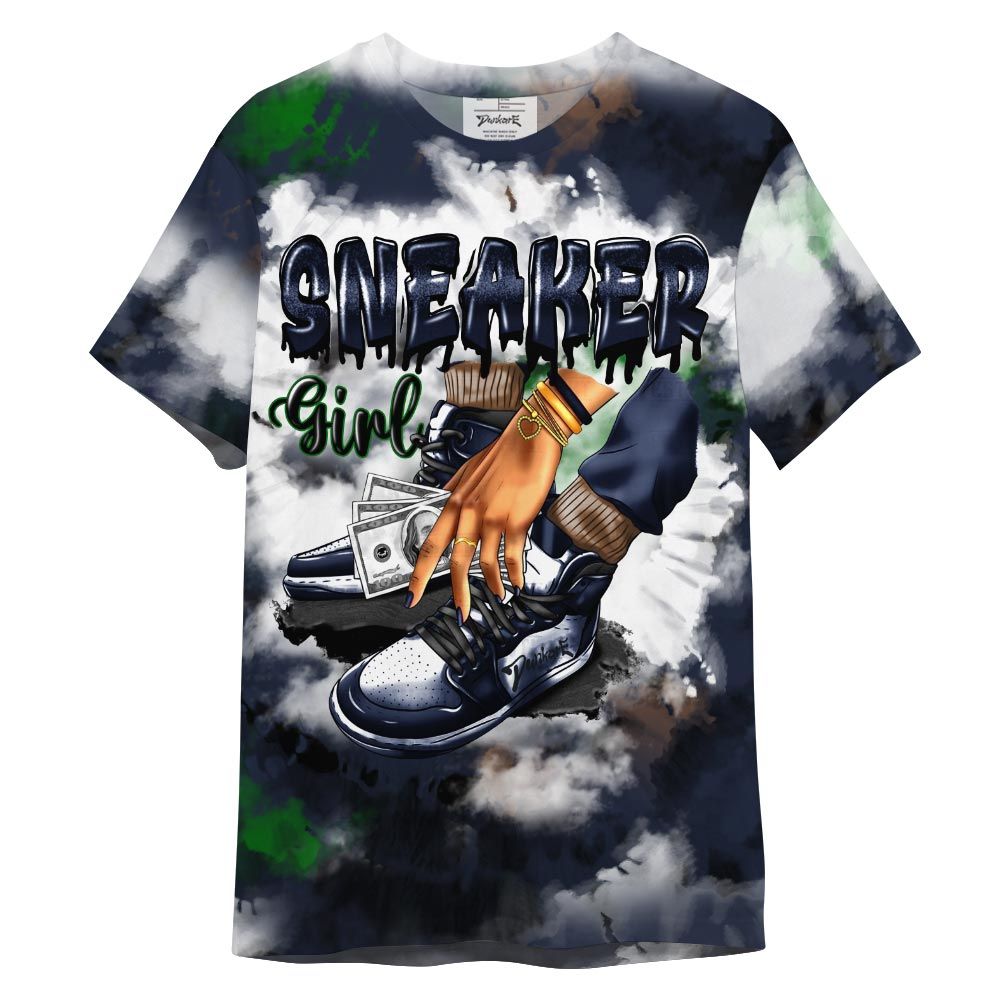 Shirt To Match Midnight Navy 13s - SNEAKER Girl Money Drip Tie Dye Shirt Outfit 1505 NCT