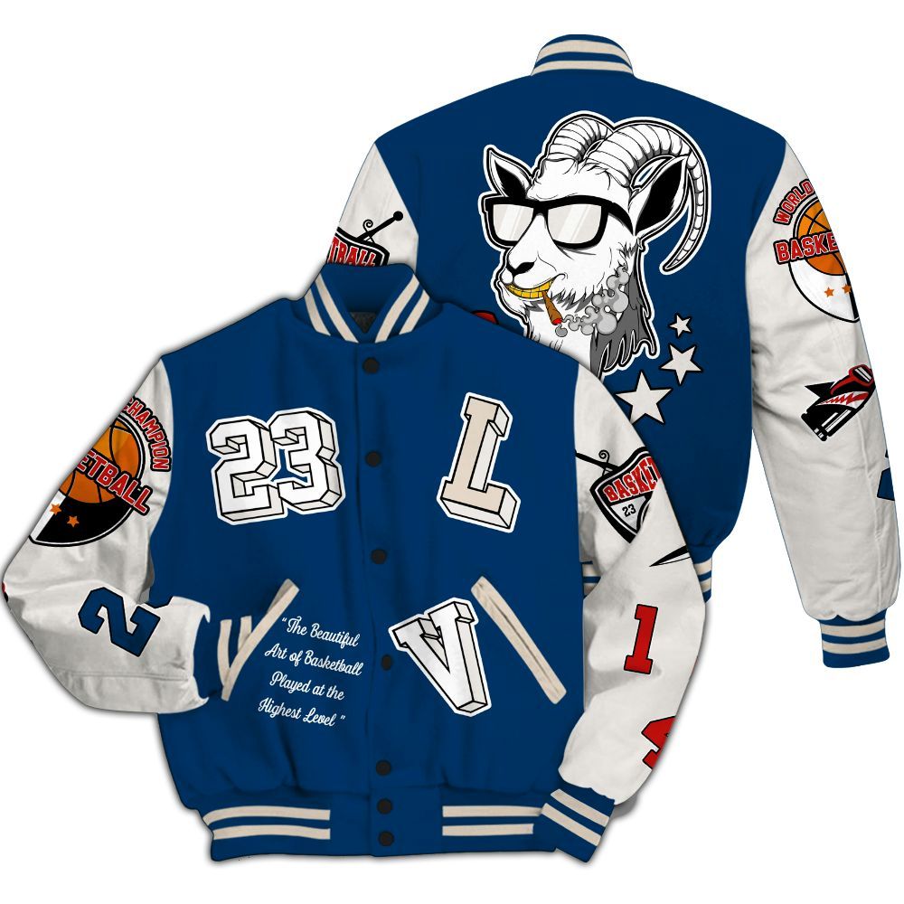 Varsity Jacket To Match Retro Rare Air 11s - The GOAT Got Em All Over Print