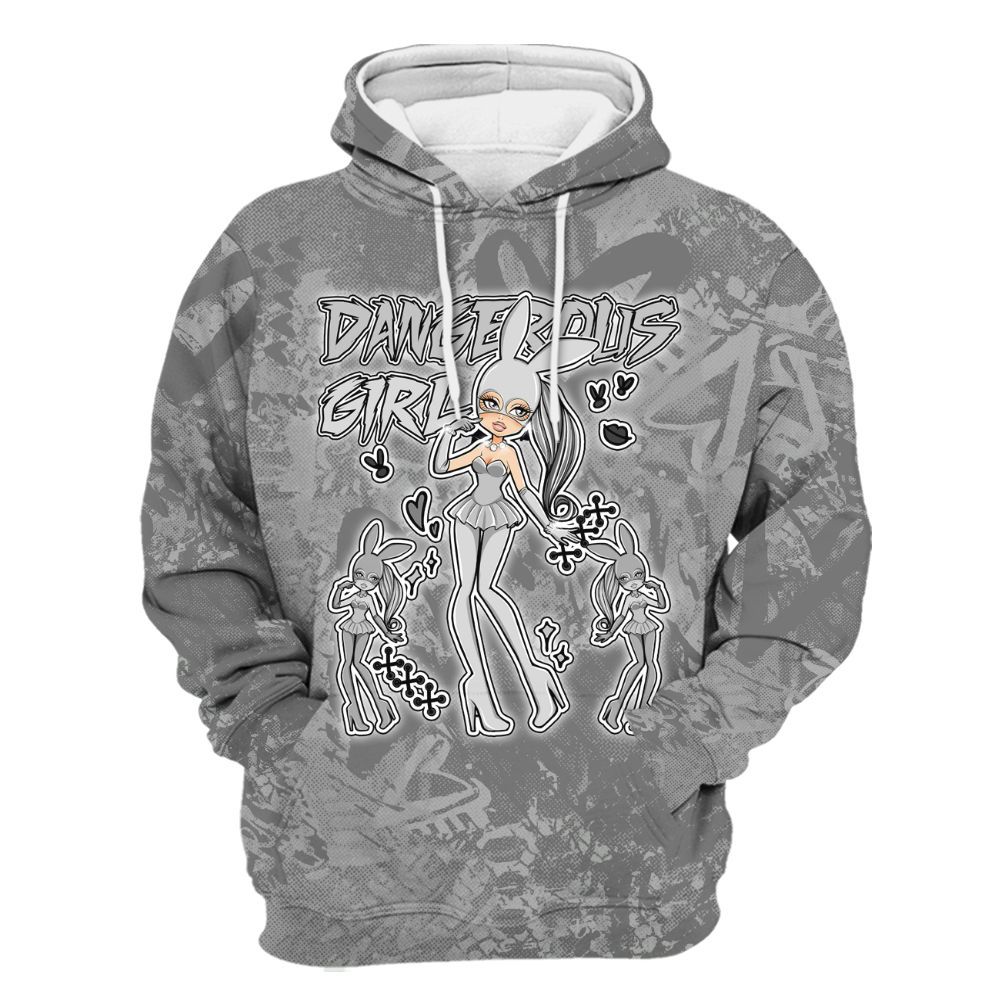Hoodie To Match Black Wolf Grey 12s - Dangerous.Girl Heart Grunge All Over Print