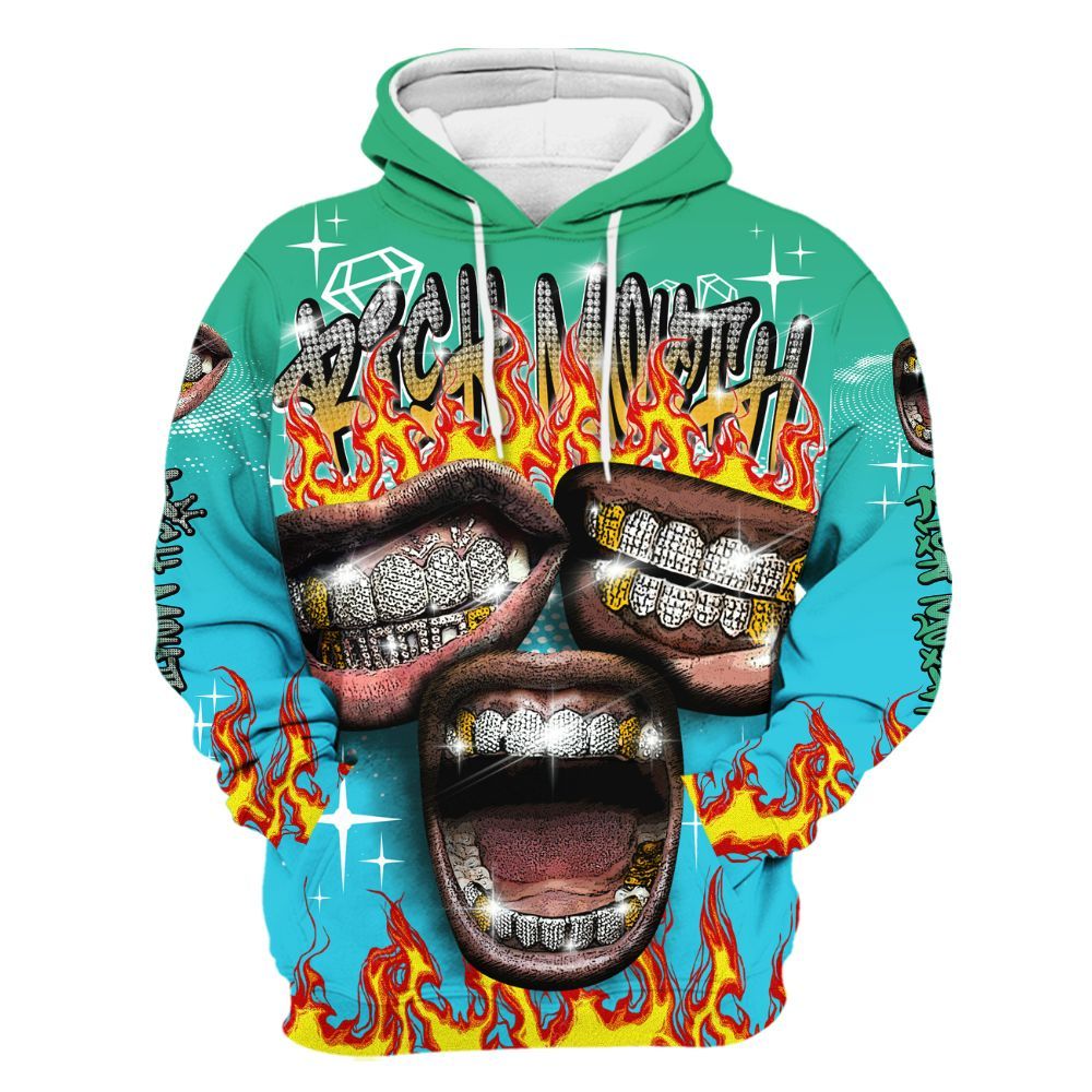 Hoodie To Match Dunk Chunky Dunky - Rich Mouth Fire Rap Retro 90s All Over Print