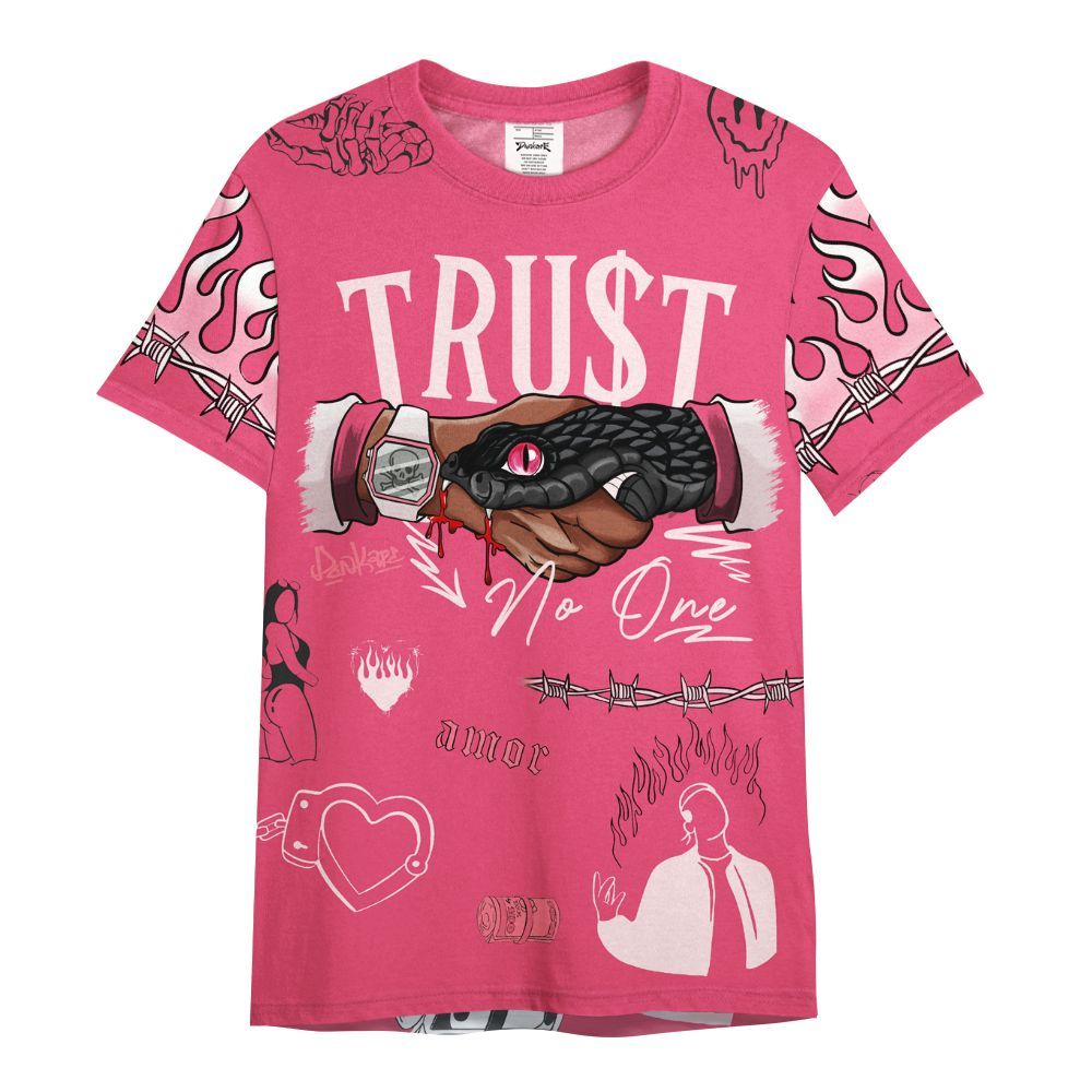 Shirt To Match A'One Hyper Pink - Snake Trust No One All Over Print