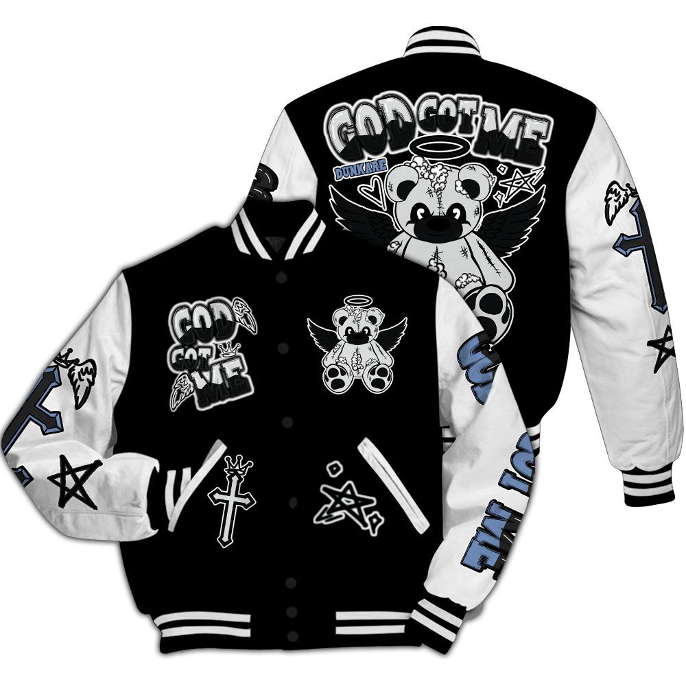 Varsity Jacket To Match Mid Space Jam 1s - Gods Guides Me Bear All Over Print