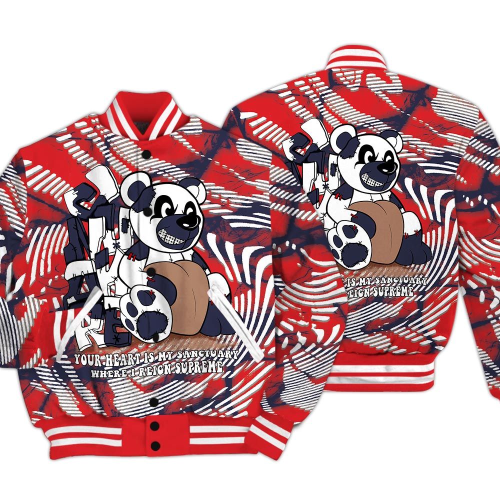 Varsity Jacket To Match Low OG Howard Bison 1s - Possession Bear Fume Varsity Jacket Unisex