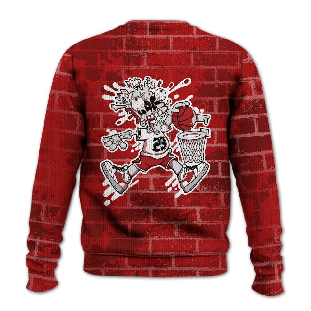 Knitted Sweater To Match Red Taxi 12s - 85's Dunks Graphic Halloween