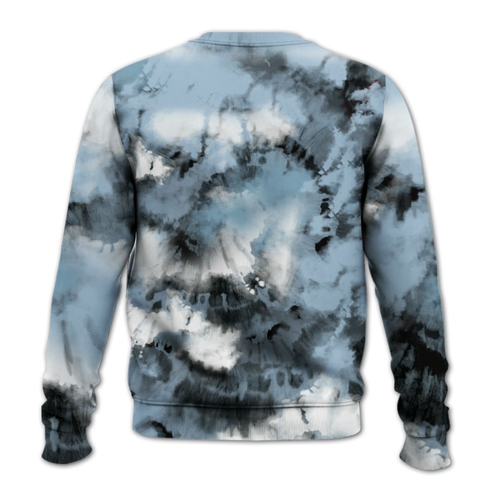 Sweatshirt To Match Mid Ice Blue 1s - SNEAKER Girl Money Drip Tie Dye All Over Print