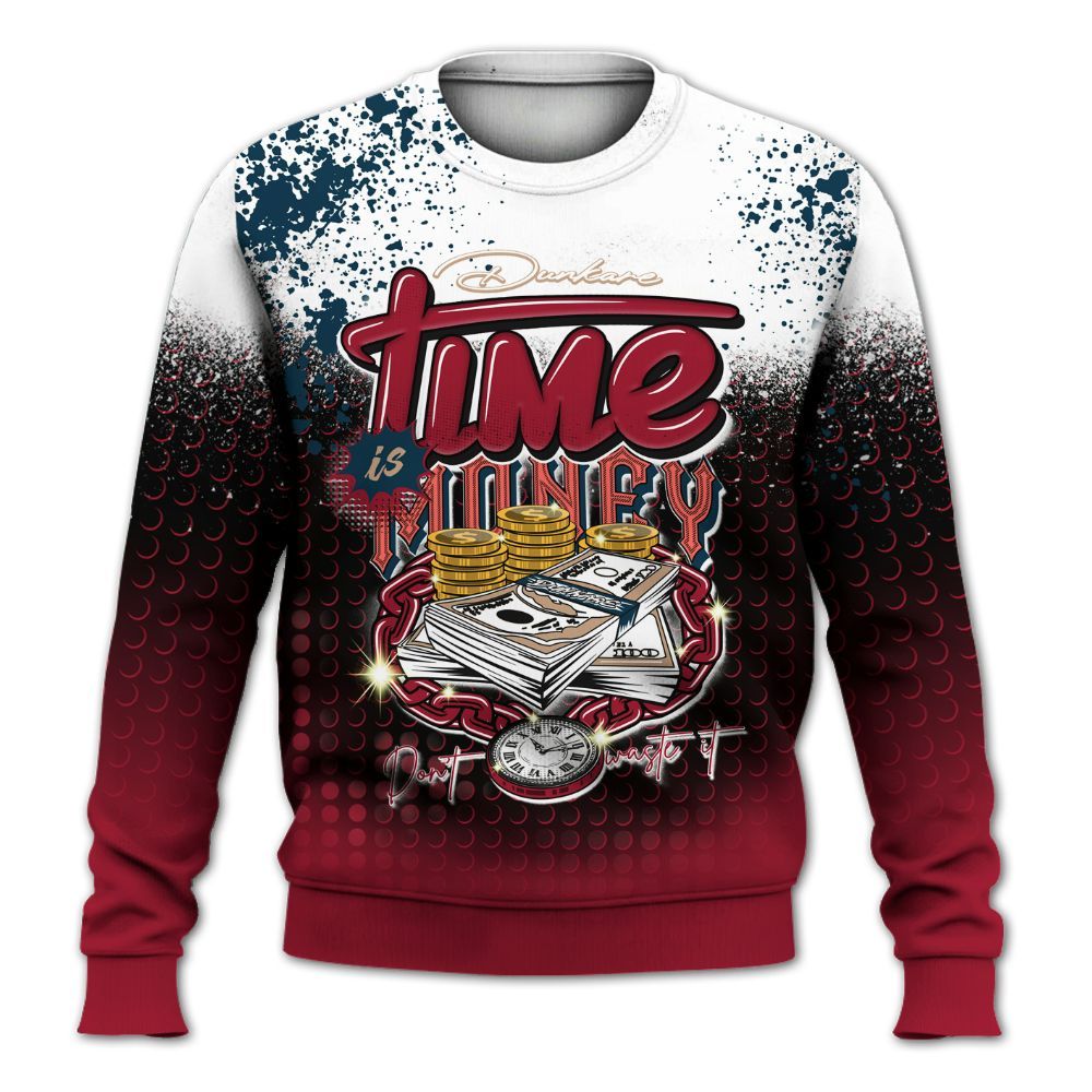 Sweatshirt To Match Mid Multi Color 2022 1s - Halftone Time Is Money All Over Print