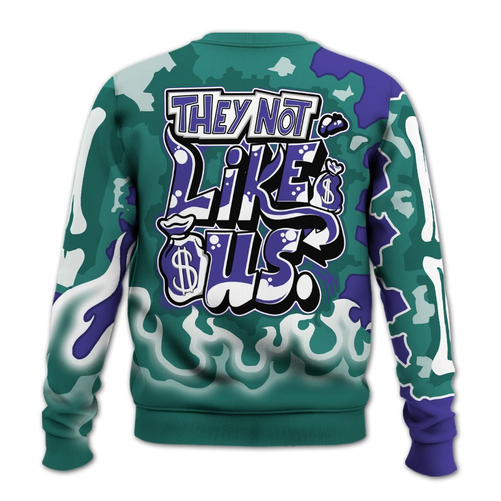 Sweatshirt To Match Retro Grape 5s - Dislike Us Burning Custom Name All Over Print