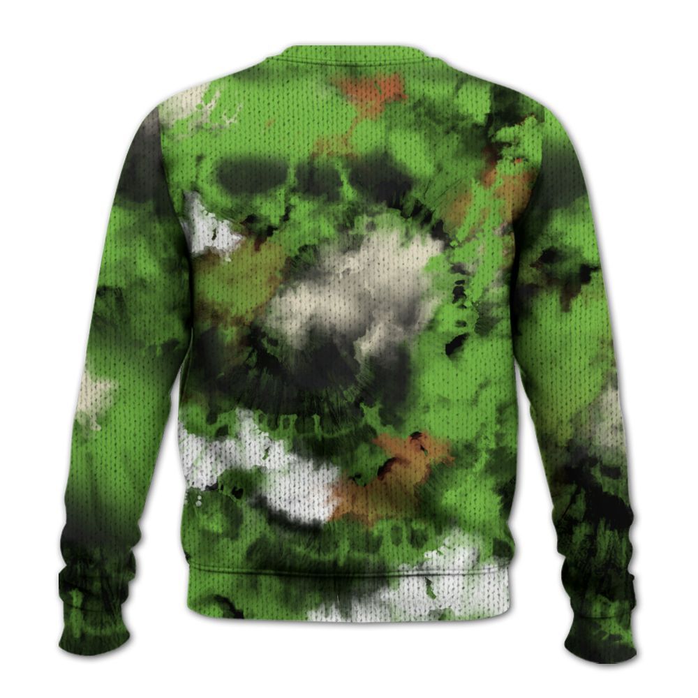 Knitted Sweater To Match Air Max Waffle SP Action Green - SNEAKER Girl Money Drip Tie Dye