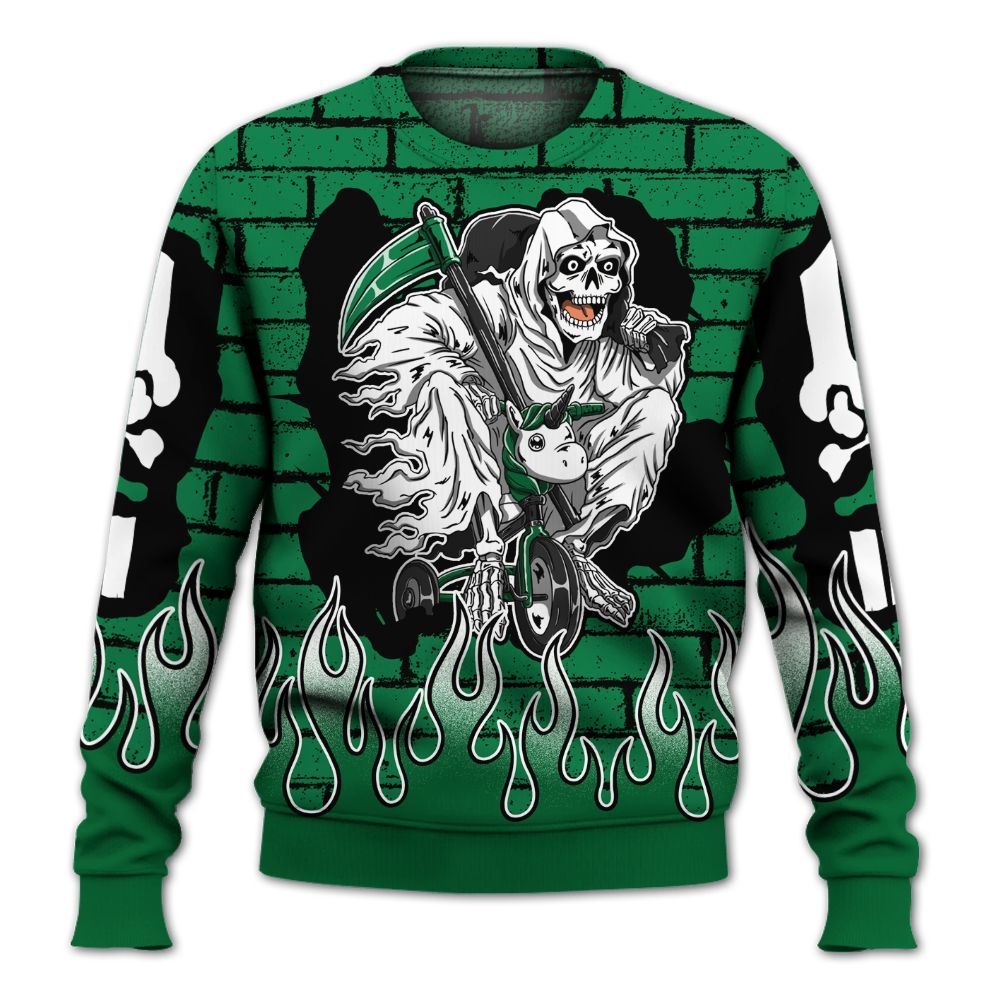 Sweatshirt To Match Pine Green 13s - Self Make Skeleton Crashed All Over Print
