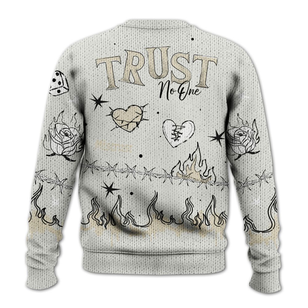 Sweater To Match Grand Finale 11s Shirt, Trust No One Snake-Bite Doodle Crayon Graphic