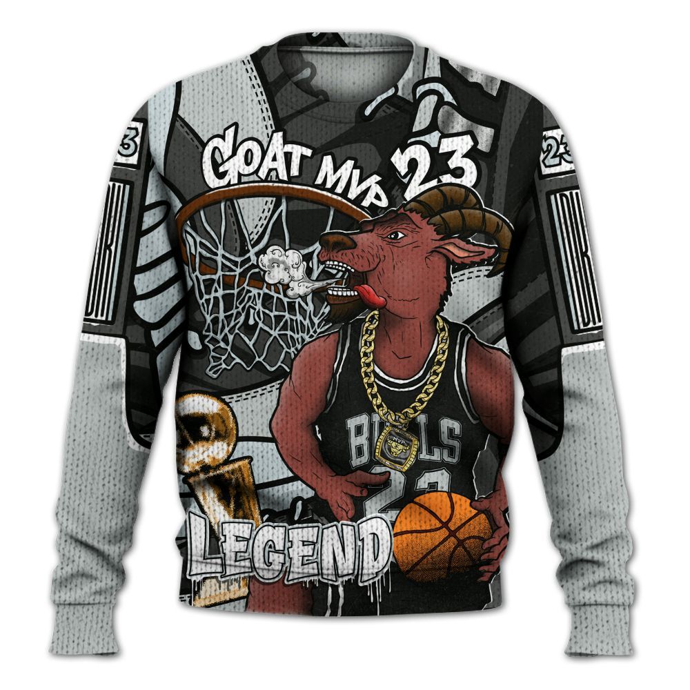 Sweater To Match Black Wolf Grey 12s - 23 Goat JD 12s Graphic
