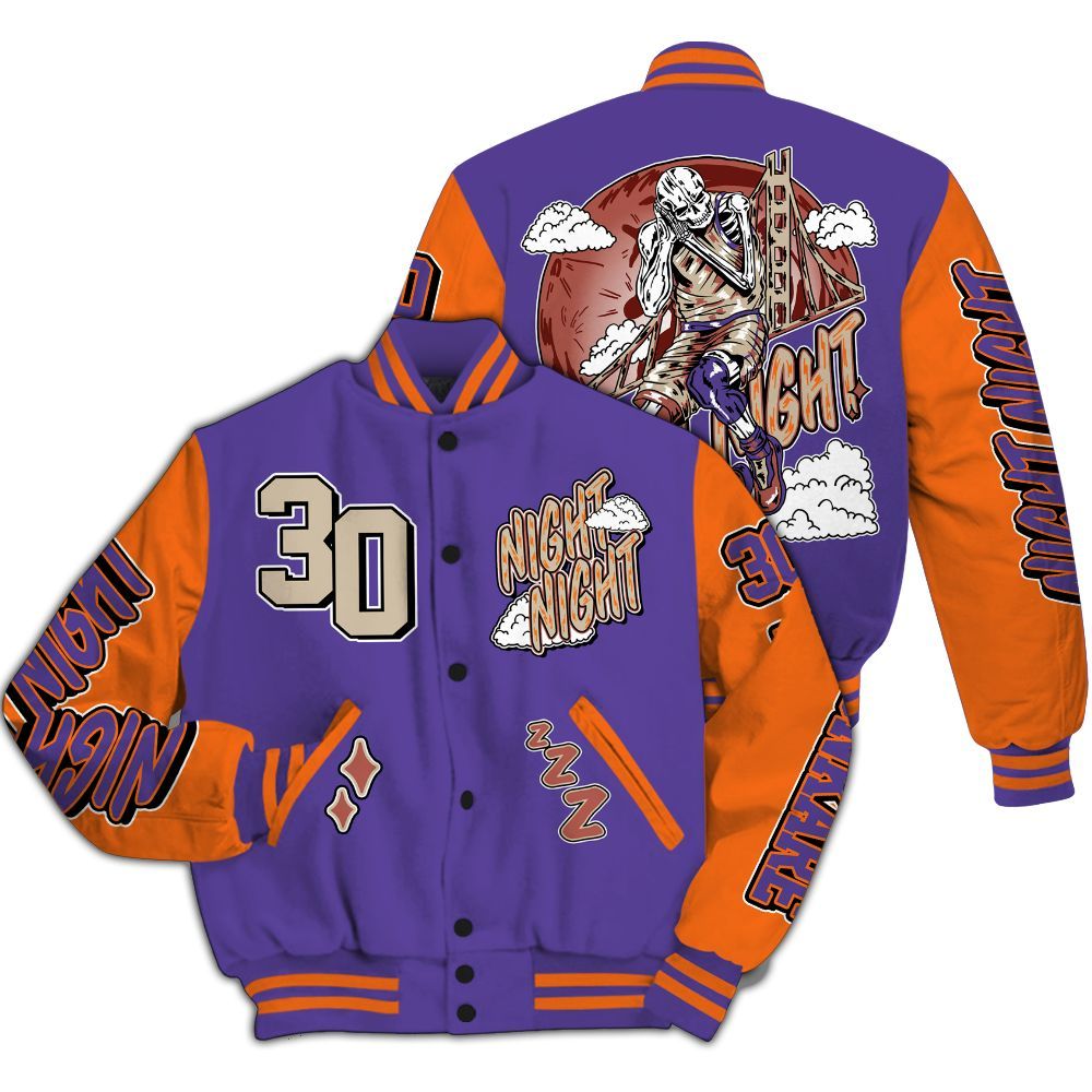 Varsity Jacket To Match Air Max Waffle SP Voltage Purple - Seeya Skeleton All Over Print