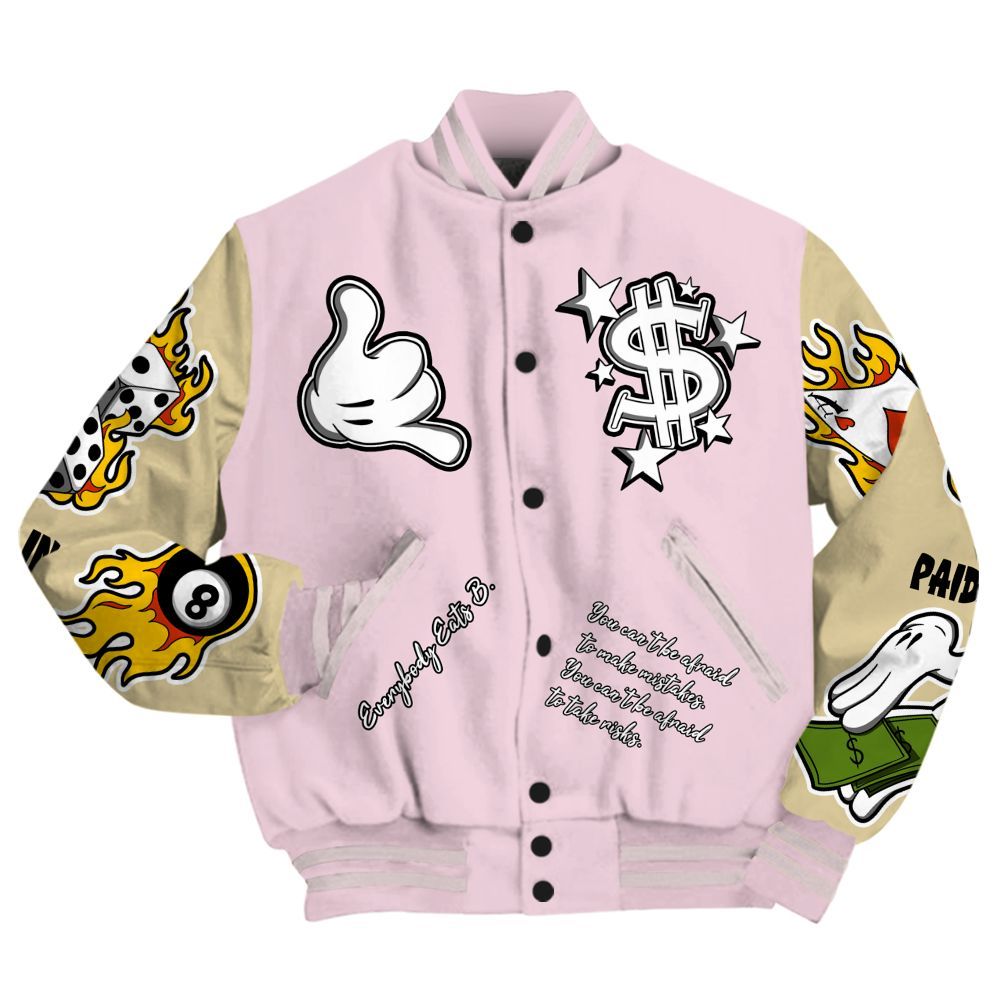 Varsity Jacket To Match Denim Iced Carmine 4s - Everybody Paid In Full Graphic All Over Print