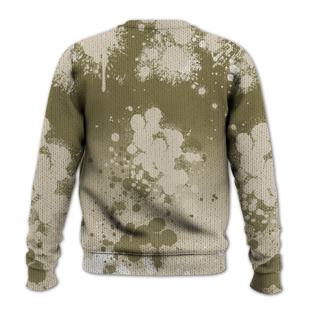 Sweater To Match Sail Neutral Olive 6s - God Blessed Ink Drip Graphic