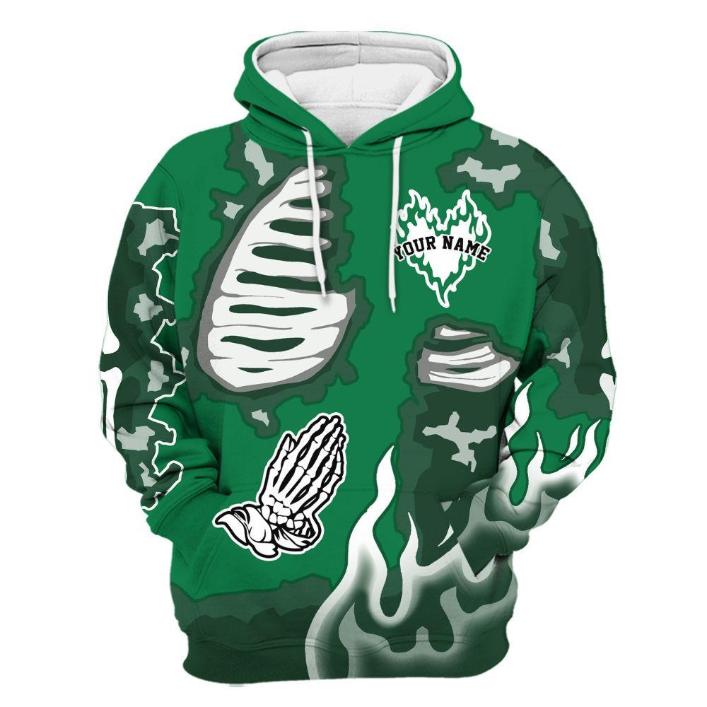 Hoodie To Match Pine Green 13s - Dislike Us Graphic Burning Custom Name All Over Print