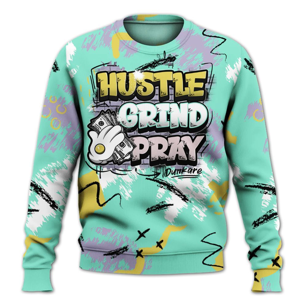 Sweatshirt To Match Dunk Low Easter 2026 - Hustle Grind Pray Graphic Street Style All Over Print