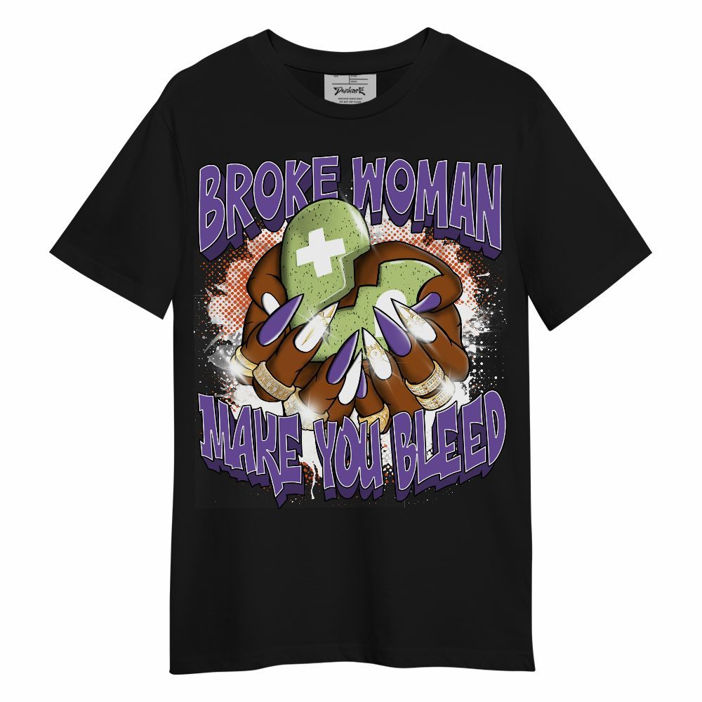 Shirt To Match Canyon Purple 4s - Broke Woman Heart Retro Unisex Shirt
