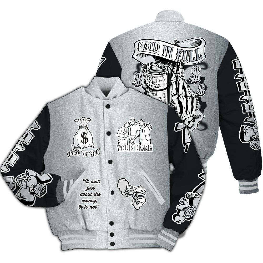 Varsity Jacket To Match Cap And Gown 6s - Paid In Full Baseball Varsity Jacket Custom Name All Over Print